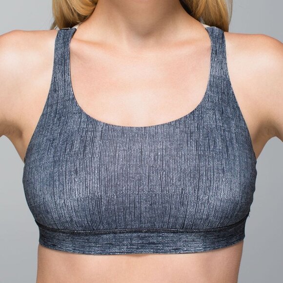 Lululemon Energy Bra Burlap Texture Black Dune / Cayman Stripe Black Mojave 10 - Picture 5 of 12